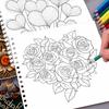 Heart-shaped flower coloring book, teenagers, various patterns, 100g heavy paper, stress relief, birthday gift
