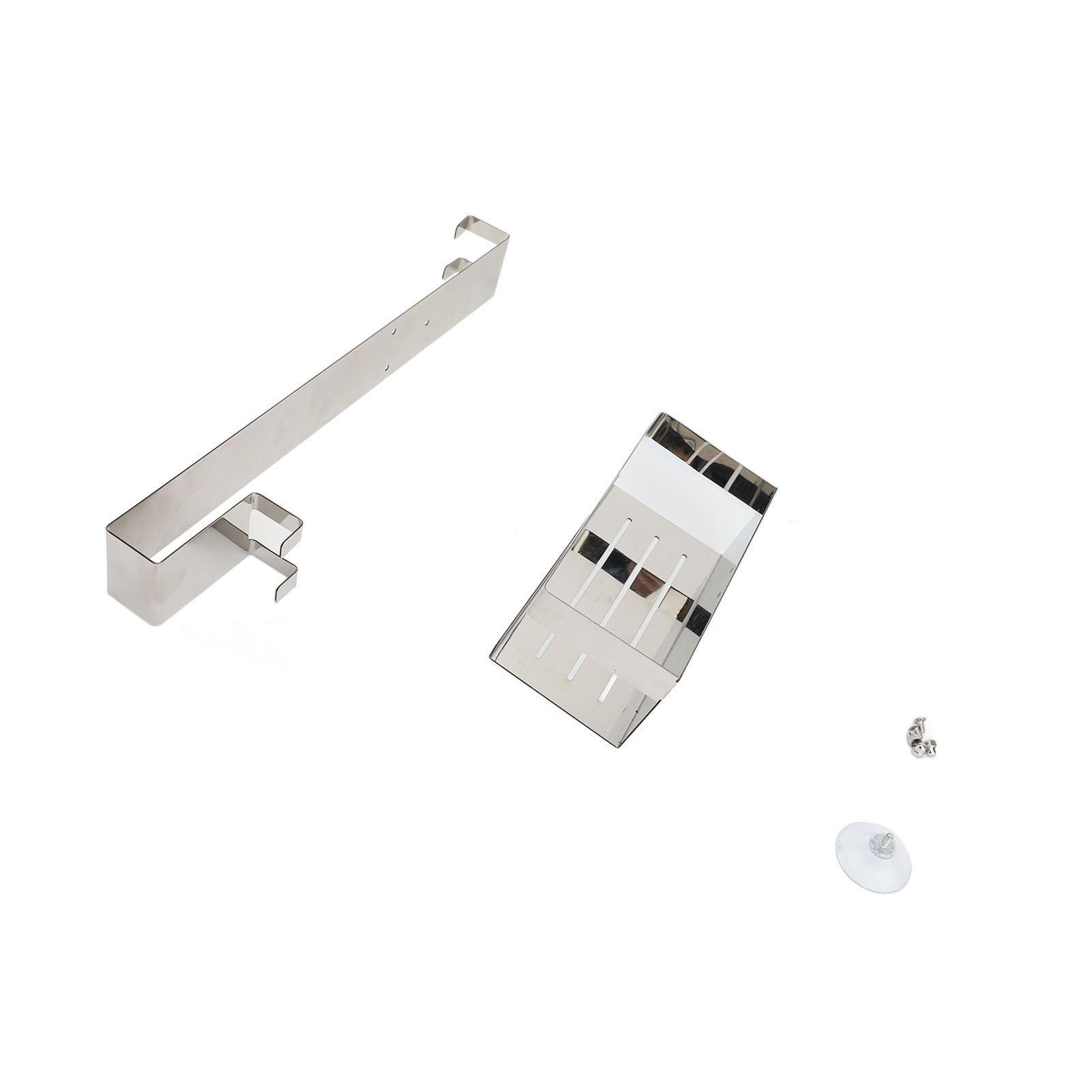 

Over The Door Shower Caddy Stainless Steel Shower Rack No Drilling Shower Caddy with Suction Cup чёрный