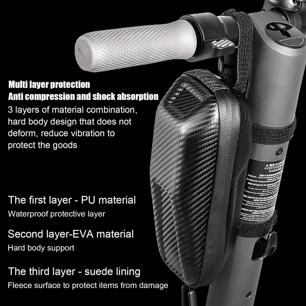 Bike Frame Bag Storage Pouch Waterproof PU EVA Hard Shell Multi Layer Large Capacity Bike Accessories