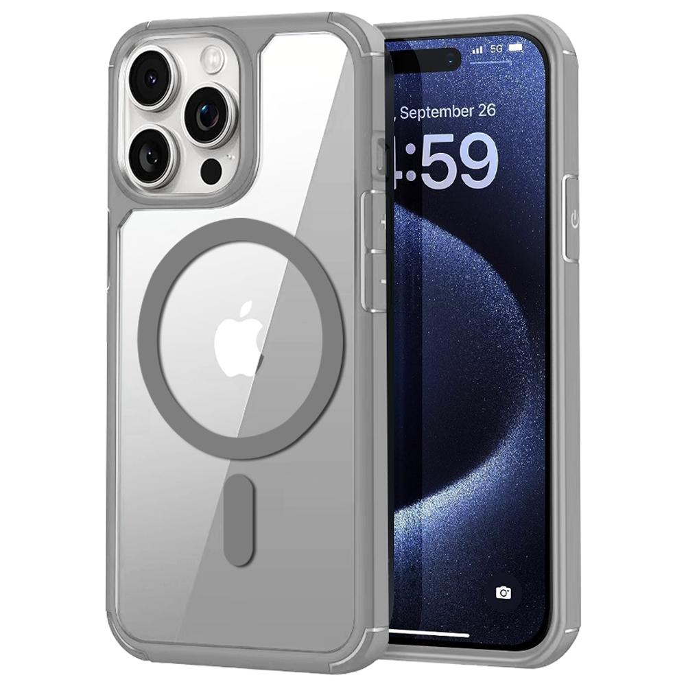 For iPhone 14 Pro Magnetic Case TPU + Acrylic Phone Back Cover Compatible with MagSafe