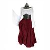 Renaissance mittelalterliches Kleid, schulterfreies ausgestelltes Ärmelkostüm mit Taillengürtel, Damen Retro Gothic langes Kleid, Halloween Rollenspielparty