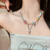  Rainbow Candy Necklace Women INS Niche High Sense Viral Internet Accessories Sweet Cool Girls Clavicle Chain Trend Neck Chain