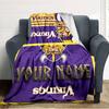 Name Custom Minnesota Vikings Logos Print Flannel Blanket High Quality Warm Comfortable Cover for All Seasons Perfect for Gifts Home Decor