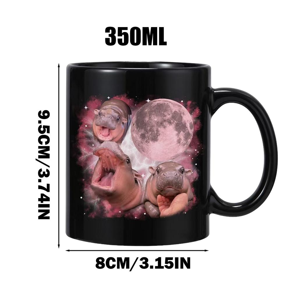 

Ceramic Mug 350ml Hippo Ceramic Coffee Mug Tea Cup Cute Pygmy Hippo Pattern Coffee Cup Home Kitchen Tabletop Drinkware For 350ml