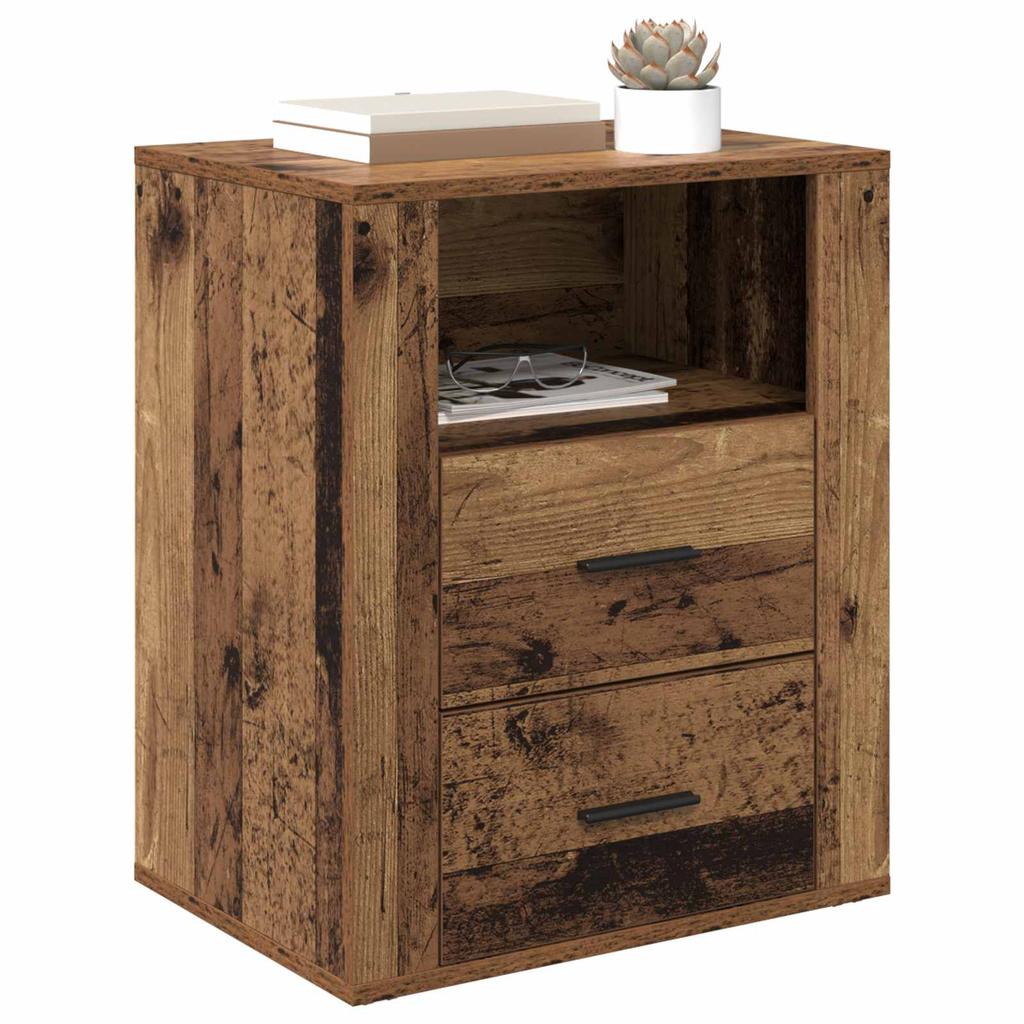 Nightstand with Drawers Reclaimed Wood Look 35 x 50 x 60 cm Engineered Wood