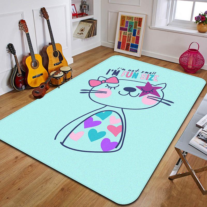 C-Niedliche Katze Bedruckter Teppich Mode Yogamatte Rutschfester Teppich Schlafzimmerdekoration Außenteppich Schlafzimmer Geburtstagsgeschenk