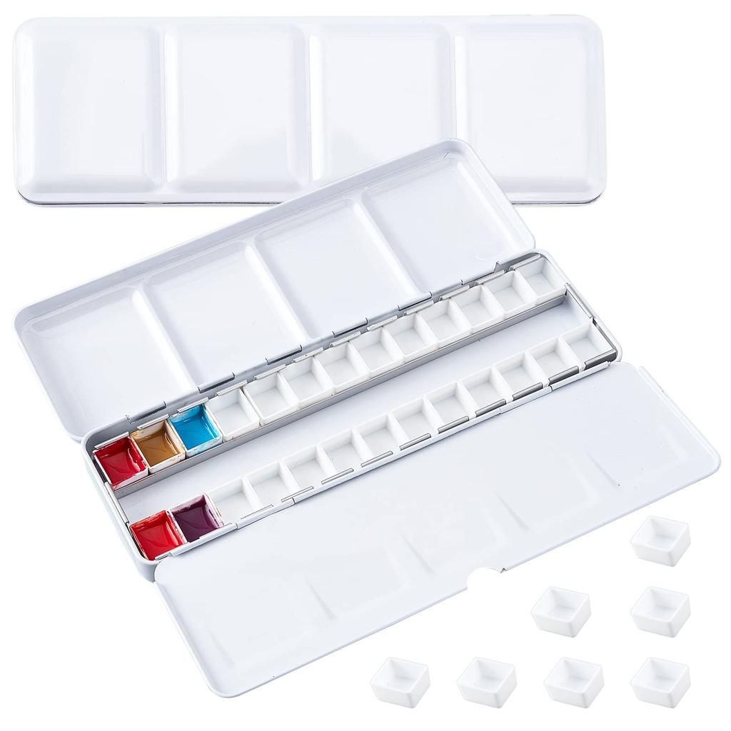PH PandaHall Palette for Watercolor Painting Double Sided Watercolor Case Paint Case Pigment Palette Painting Supplies Painting Plate with Lid Paints