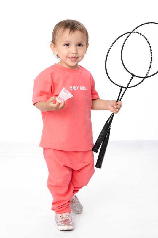 Infant Girls’ Set – Soft T-Shirt & Elastic Waist Pants, Summer , 5074-057-33-5 HC