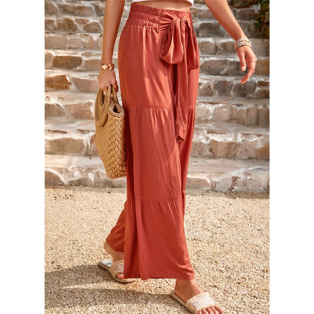 Women's casual pants loose solid color wide-leg pants