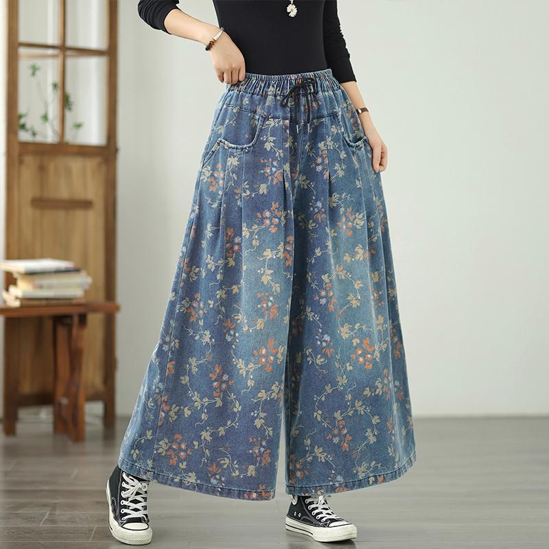 

DIMANAF 2025 New Elastic Jeans Harlen pants Women Basic Denim Trousers Big Casual Blue Pants M