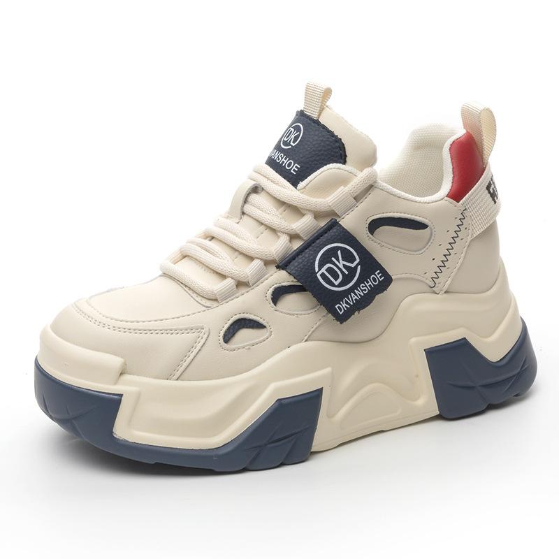 2025 Spring and Summer New Versatile Inner Height Increase Dad Shoes Women's Korean Version Platform Dad Shoes Students Casual Breathable and Comfor