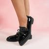 Fashion New Patent Leather Single Shoes Versatile Small Leather Shoes Women's Tassel Bow Slip-On Casual Plus Size Loafers