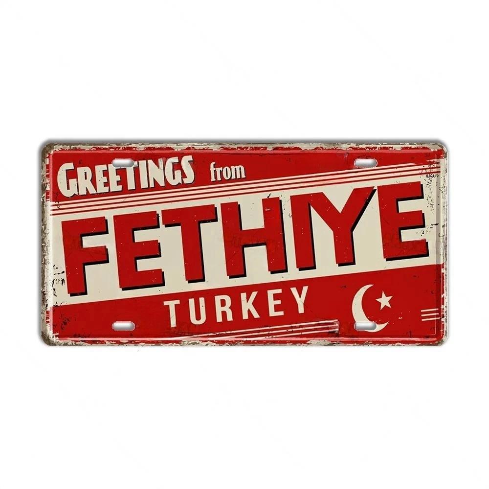 Placa de metal Turquia Portugal Placa de licença Portugal Marco Cidade Estado Placa decorativa Garagem Clube Caverna do homem Bar Pub Decoração de parede