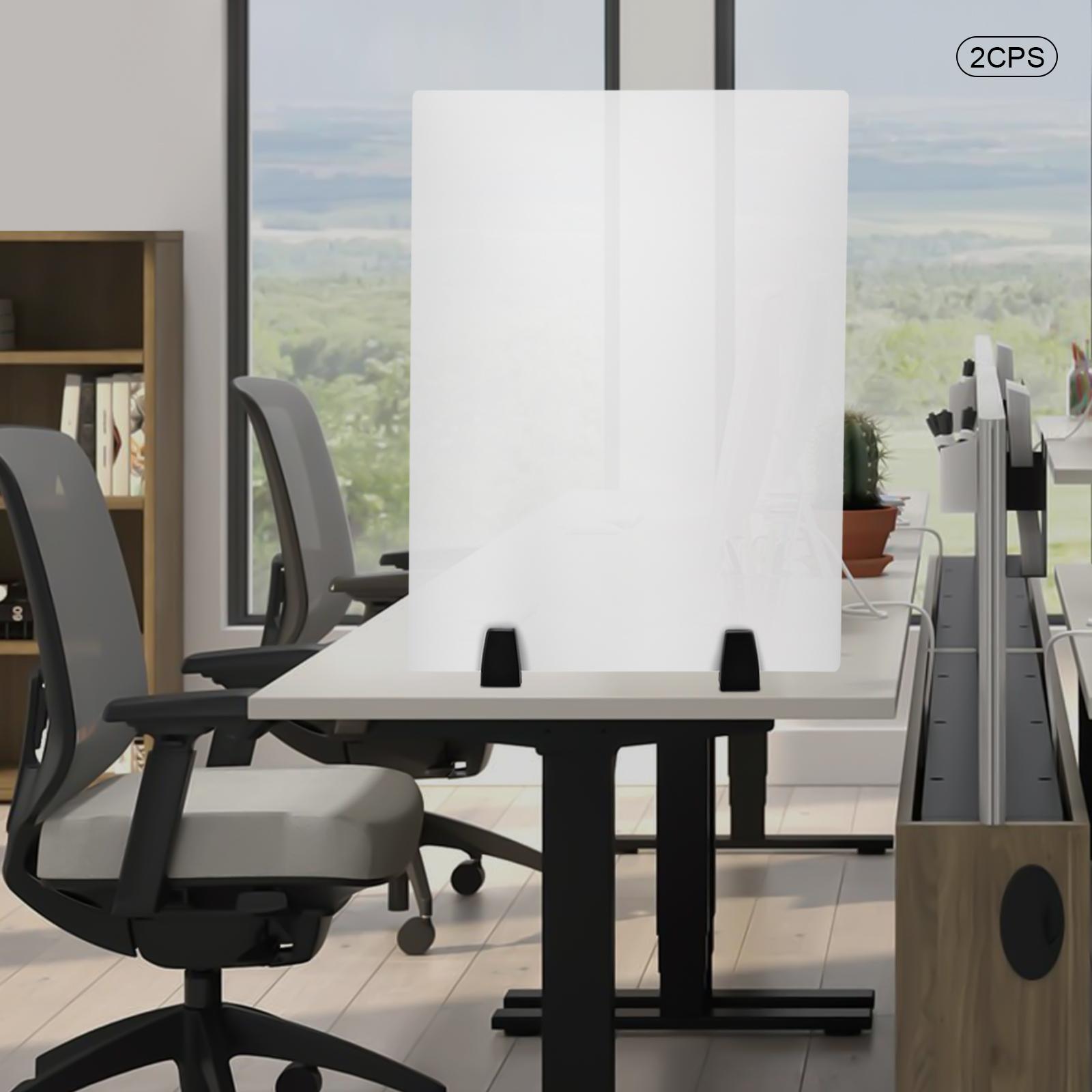 Матовая акриловая разделительная панель 24x18 дюймов - 2 шт., Настольный офисный экран для конфиденциальности с креплением-зажимом, Антибликовая перегородка для стола, Разделитель рабочего пространства United States
