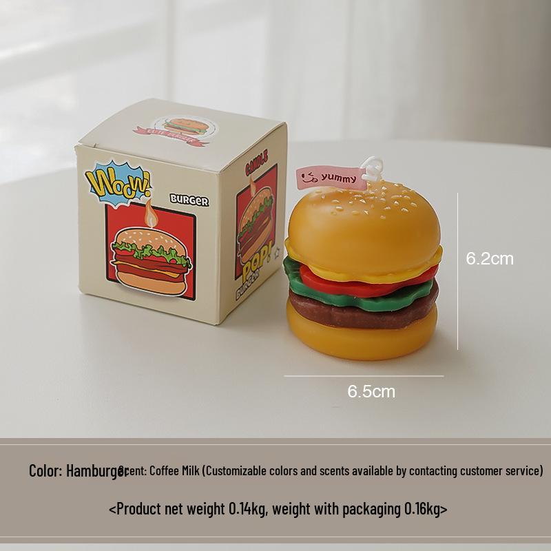 Hamburger Scented Candle Gift Box - Creative Birthday Present for Foodie Friends and Besties