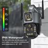 8K 16MP WiFi IP 20X Zoom PTZ Outdoor Wireless Security Camera Four Lens CCTV Cam 4K Video Surveillance Cameras Smart Home