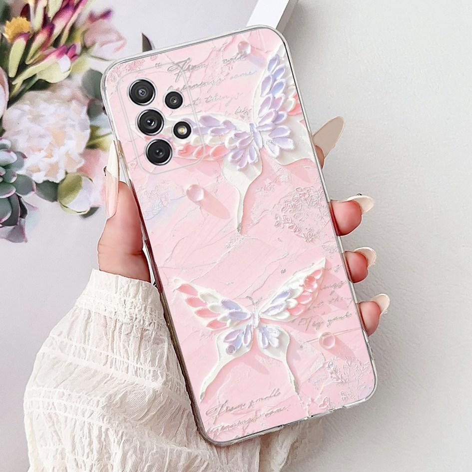 For Samsung Galaxy A52 Case SM-A525F Cover New Stylish Flower Butterfly Soft Silicone Phone Cases For Samsung A72 A52s 5G Fundas
