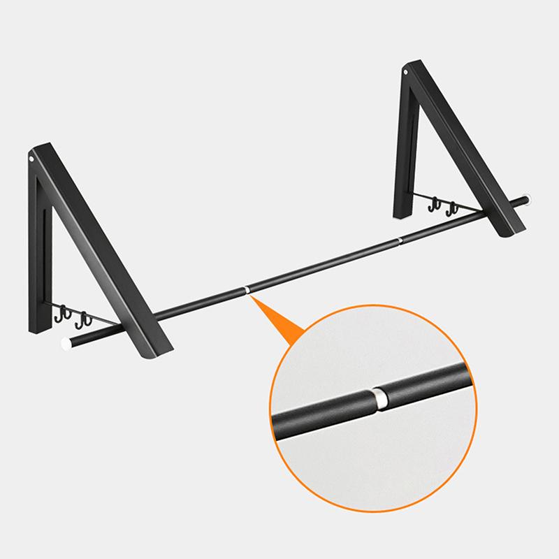 Wall Mount Folding Clothes Drying Rack Space Saving Collapsible Garment Hanging Bar for Balcony Laundry Room Bathroom