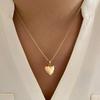 European and American New Peach Heart Necklace Set Jewelry High-end Versatile Design Light Luxury Necklace Earrings Two-piece Set