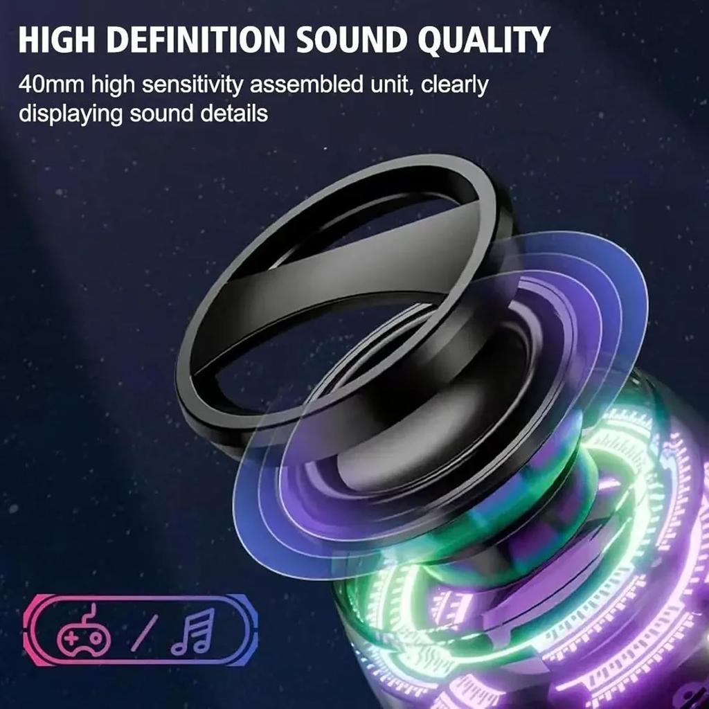 Portable Magnetic Bluetooth Speaker with RGB Light Show with 3D Surround Sound Effect for Room Bicycle Phone Car Tablet Outdoor