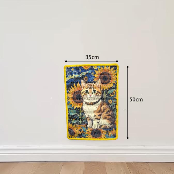 Wall Sticker Sisal Cat Scratch Mat Scratch-resistant Non-slip Adhesive Cat Scratch Board Wear-resistant Cats Accessories