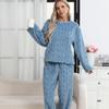 Women's Flannel Rib-Knit Pajama Set - Casual and Solid Color (2025)
