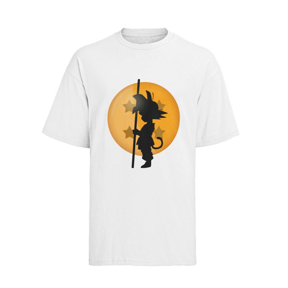 Son Goku As Child Dragon Ball 4 Star Anime Organic Cotton T-Shirt Men's