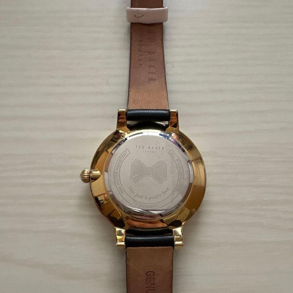Used With Box Ted Baker Quartz Watch White/gold/black