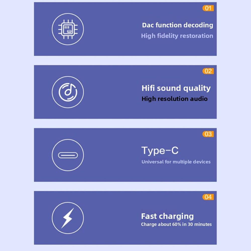 2-in-1 Adapter Type-C Audio Charger Splitter Converter 3.5mm Jack USB C Splitter  Charging Device