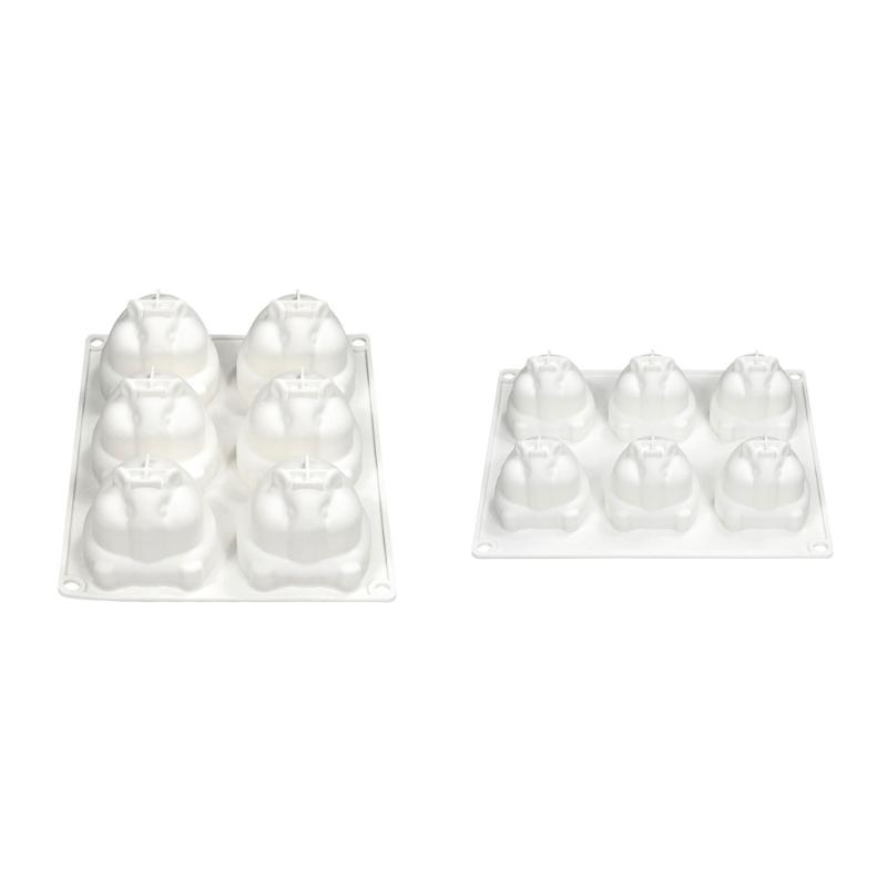 6Cavity Little Hamster Silicone Molds Mousse Cake Molds Home Bakings DIY Supplies