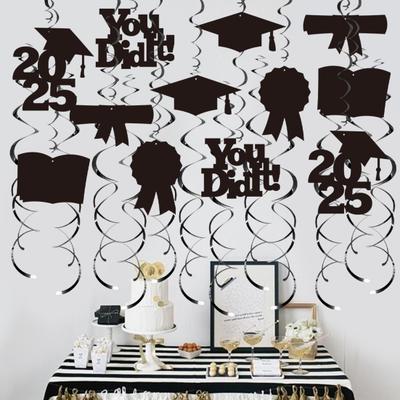 Dekoracje wiszące na przyjęcie ukończenia szkoły Klasa 2025 Gratulacje Materiały dla absolwentów na sufit w klasie Wystrój domu
