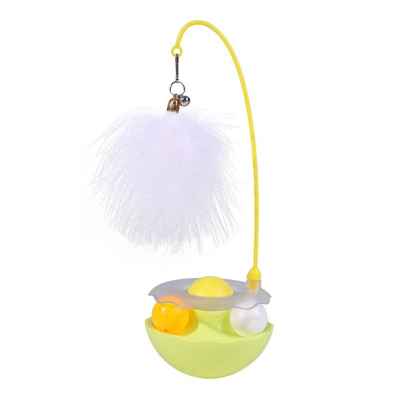 Tumbler Cat Toy Teaser Stick Mint Ball Bell Interactive Cat Pet Supply