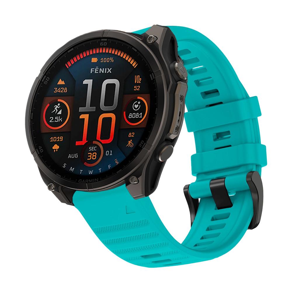 Silicone Outdoor Watch Strap for Garmin Fenix 8 43/47/51MM Waterproof/sweatproof/breathable Watch Strap for 20/22/26mm Quick Fit