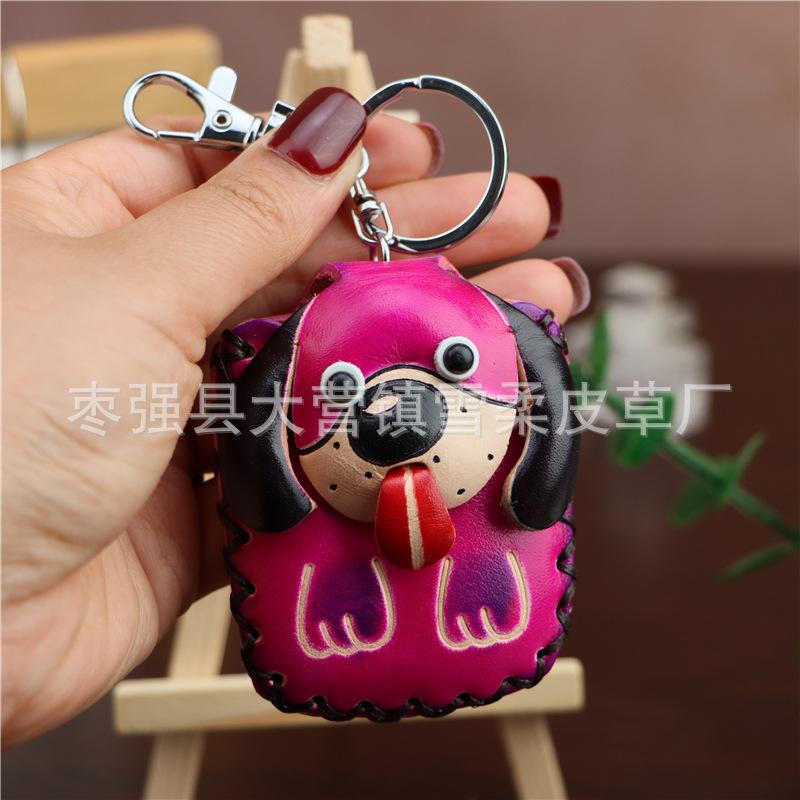 Borsa Portacarte Controllo Accessi Koala in Pelle di Mucca Primo Strato, Ciondolo Portachiavi, Custodia Auricolari, Fibbia Carina alla Moda, Portacarte a Goccia d'Acqua.