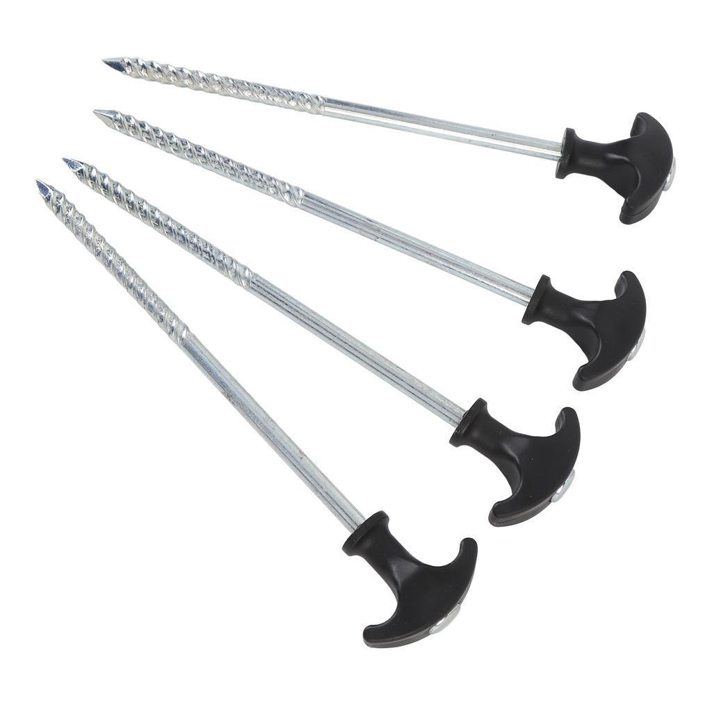 4PCS Camping Tent Pegs Stainless Steel T Shaped Screw in Stakes Ground Anchors for Outdoor Canopy Awning Shed