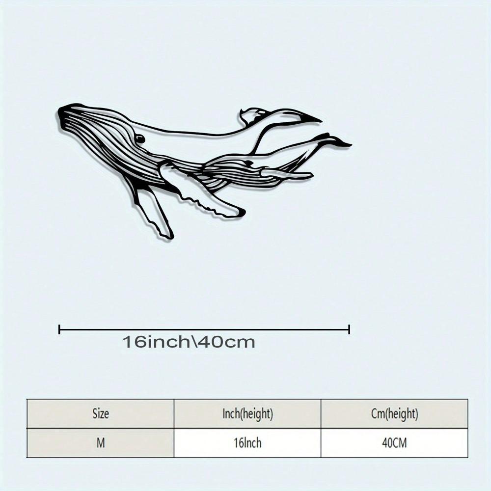 

Metal Wall Art Blue Whale Black Steel Indoor Outdoor Decor Sea Style Home Sculpture Coastal Living Gift 40x20
