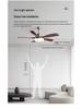 Wabi-Sabi Walnut Ceiling Fan with Full-Spectrum Light - Ideal for Chinese-Style Dining Rooms and Living Areas