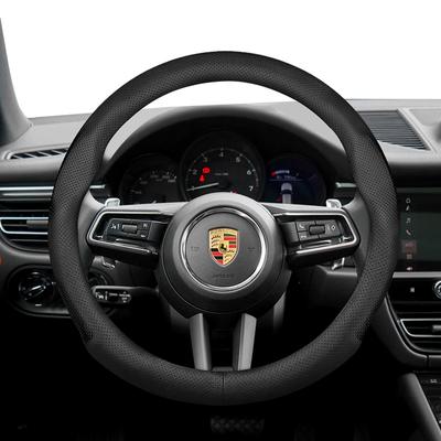 Geschikt voor Ultra-dun Ademend Leer Stuurwielhoes Geschikt voor Casenne 996 Macan 957 Volante Boxster 986 718 Alcantara 997