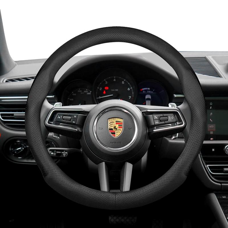 Geschikt voor Porsche Ultra-dun Ademend Leer Stuurwielhoes Geschikt voor Casenne 996 Macan 957 Volante Boxster 986 718 Alcantara 997