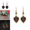 Gothic Heart Shape Alloy Earrings With Vintage Plating For Punk Style Women