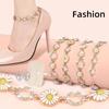 1 Pair High Heels Binding Shoelace Holding Loose Anti-skid Straps Fashion Little Daisy Rhinestone Shoes Band Shoe Accessories