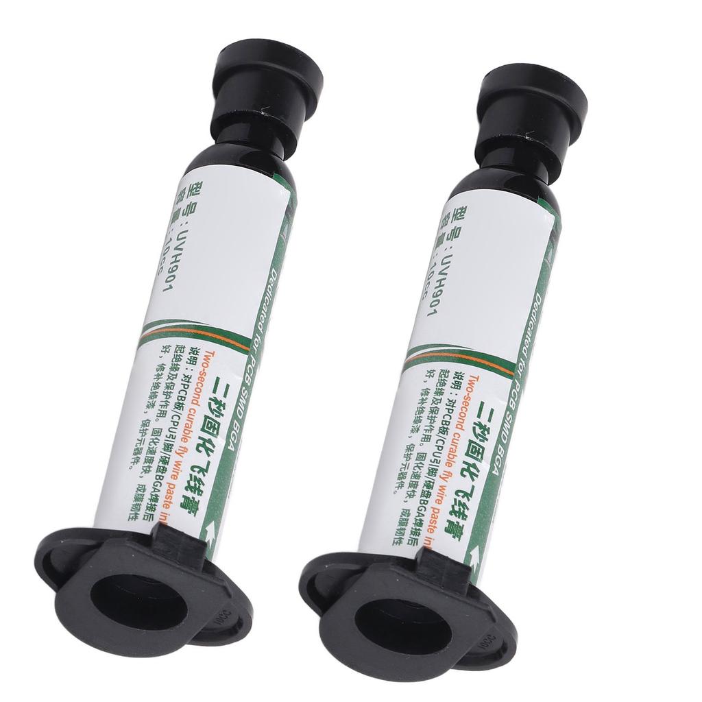2Pcs UV Curing Solder Mask Ink PCB BGA Repair Resist Paint 2 Seconds Fast Drying Insulated High Temperature Resistant