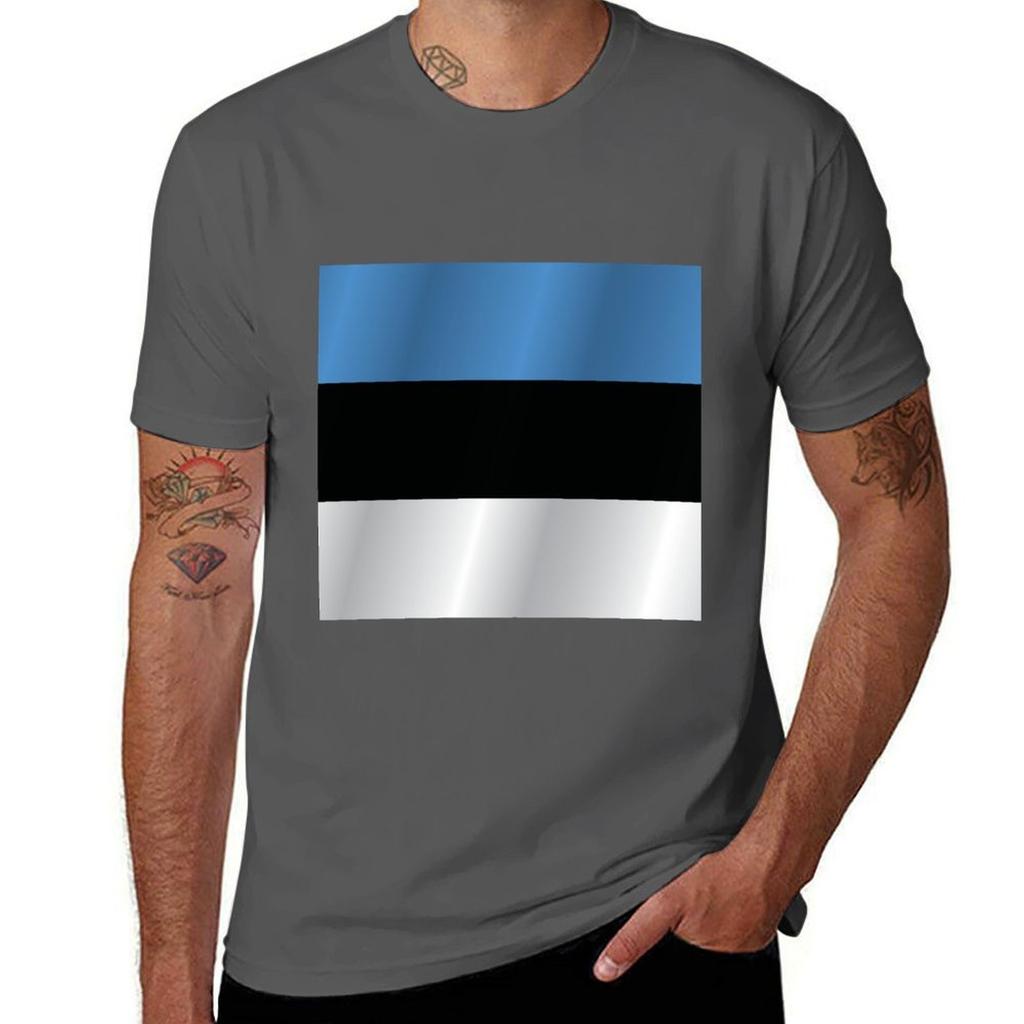 Estonia Flag Tshirt Daily Casual Short Sleeve Tee Shirt