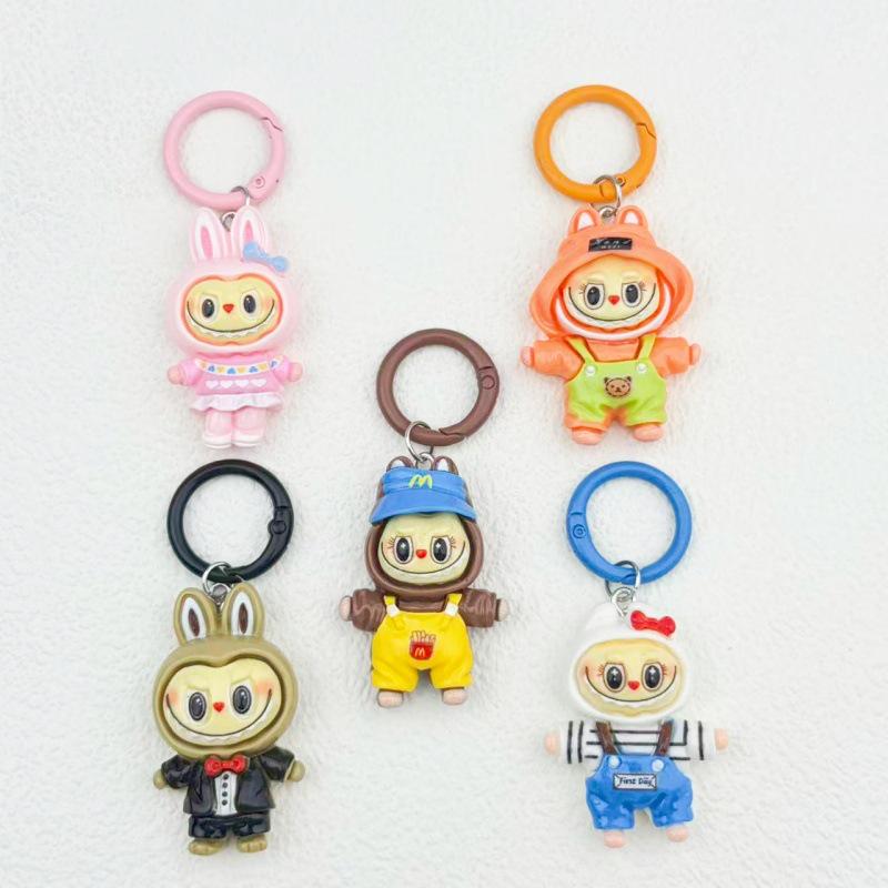 Cartoon DIY Harzpuppe Schlüsselanhänger Anhänger für Rucksack Dekoration