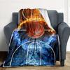 Basketball Fire Flannel Blanket Throw Blanket Soft Warm Sofa Bed Camping Home Decor Unique Christmas Gift C92630