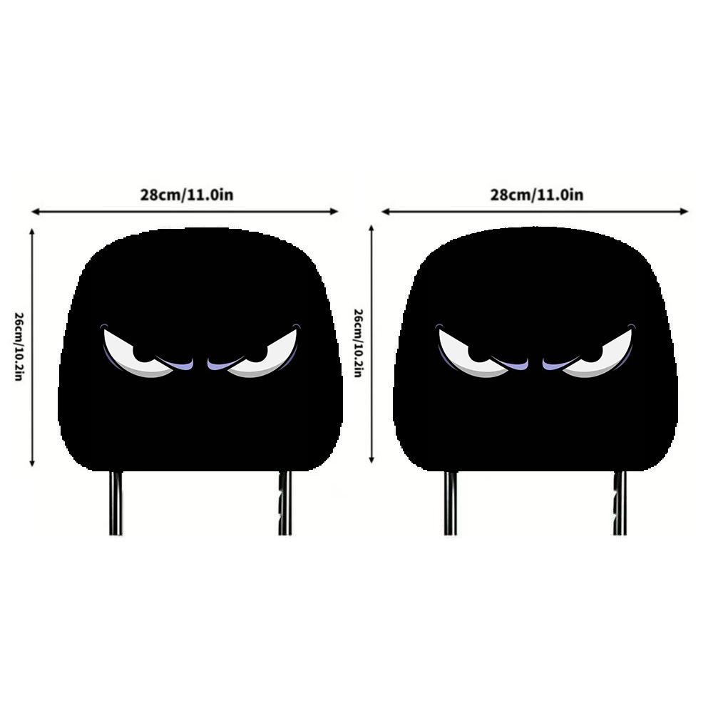 Nya 2 st Svarta Parodi Bil Dekoration Nackstödsskydd Festlig Atmosfär Rolig och Kreativ Dubbelsidigt Tryckt Nackstöd