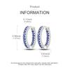 925 Sterling Silver Earrings Women Sparkling Blue Zirconium Triple Pave Hoop Earring For Anniversary Wedding Jewelry Gifts