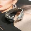 Simple Vintage Adjustable Ring Zinc Zinc Alloy Retro Open Ring Niche Fish Shaped Ring  Unisex