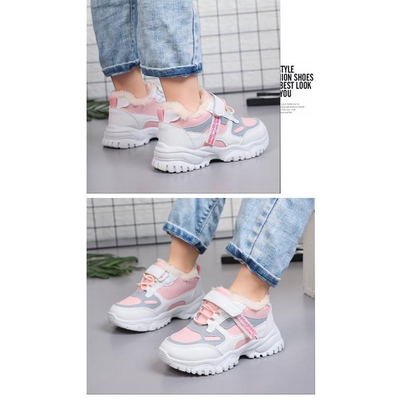 Sports Shoes for Girls Leather Cotton Warm Shoes for Boys Fall and Winter Students Big Kids Running Shoes for Kids Daddy Shoes