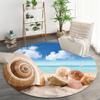 Luxury Beach Scenic Seaside Pattern Round Shape Floor Mats Kitchen Hallway Runner Rug Bedroom Living Room Soft Carpet Non-slip Area Rug